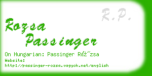 rozsa passinger business card